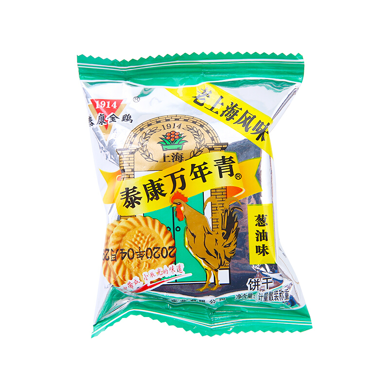泰康万年青老上海泰康金鸡万年青饼干葱油味咸味办公室食散装早餐休闲