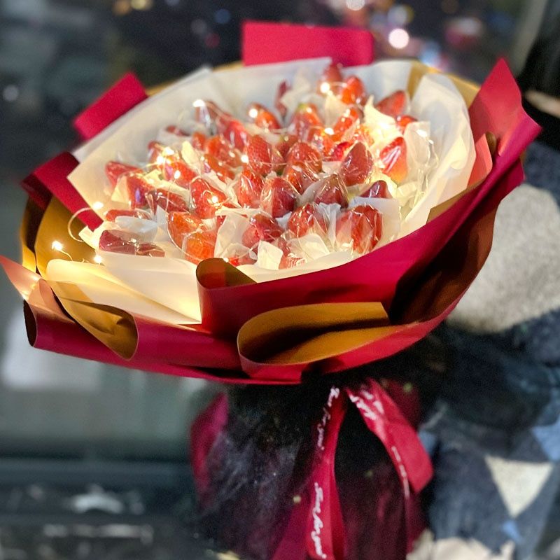 红色小草莓花束(带灯线)【图片 价格 品牌 报价】-京东