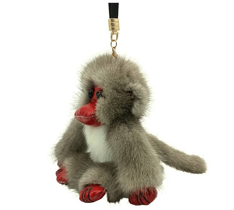 长臂猴皮草挂件 创意水貂毛小猴子书包挂件长臂灵猴钥匙扣可爱皮草