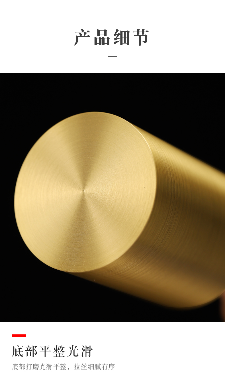 黄铜茶叶罐拉丝创意黄铜茶叶罐小号密封罐旅行便携茶叶储存罐家用茶叶