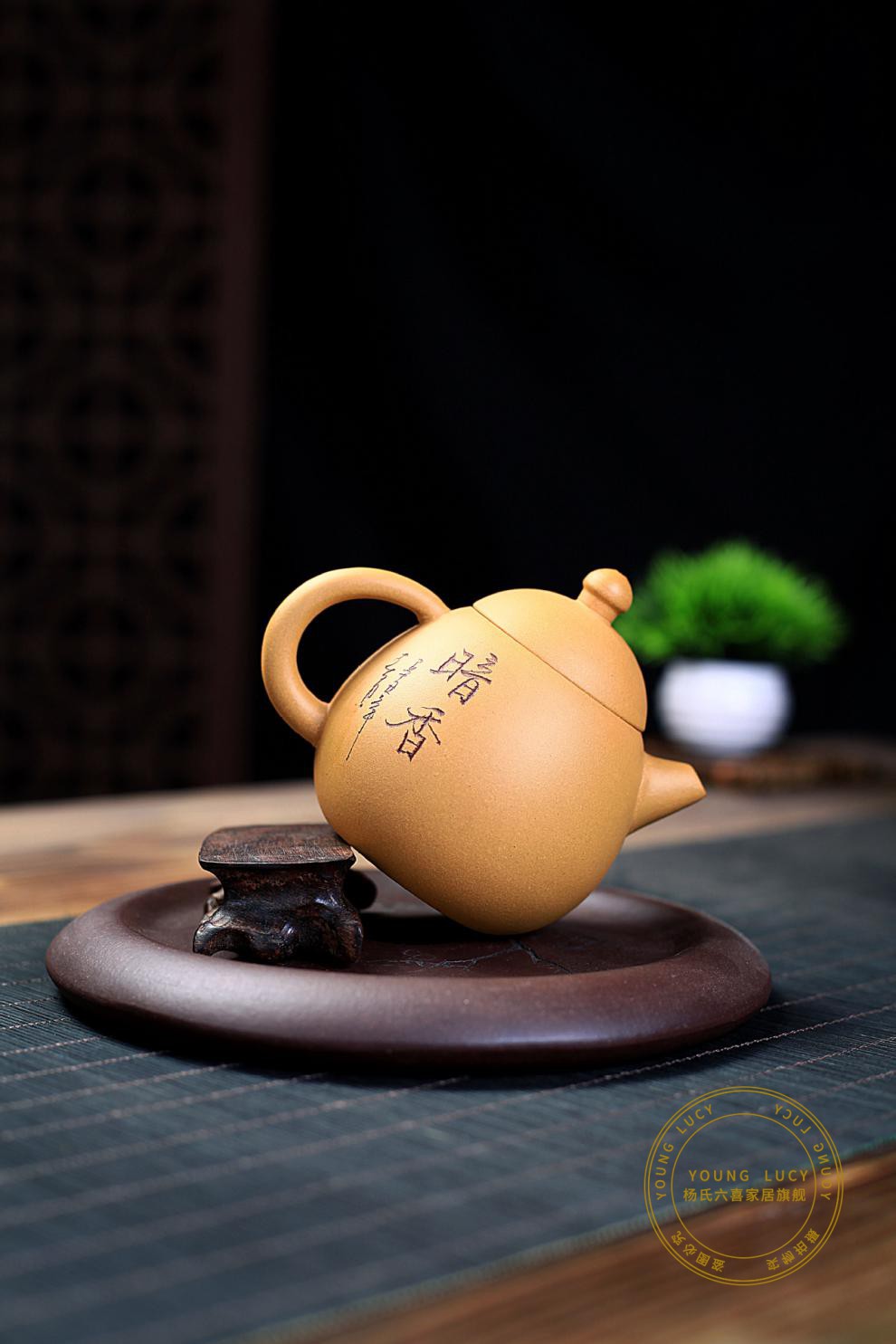 cambrass杨氏六喜宜兴全紫砂壶手工茶壶功夫茶具套装小泡茶壶原矿黄金