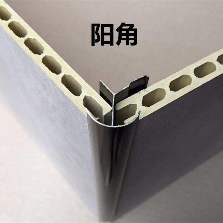 竹木纤维护墙板阴阳角收口接缝装饰条铝合金工字9mm集成板收边条 黑色