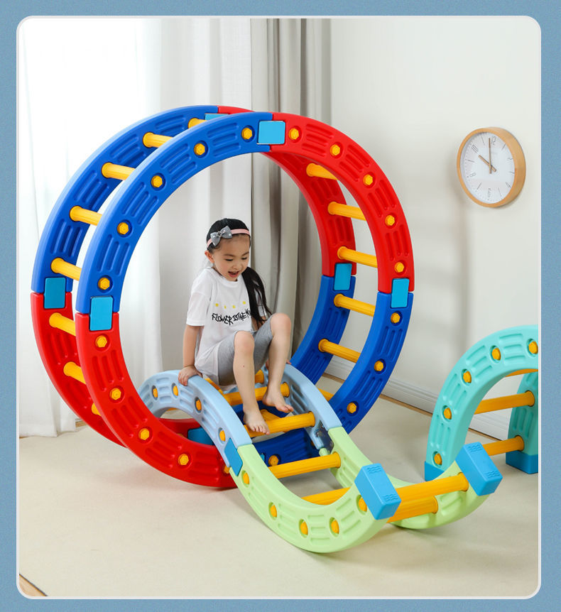 儿童感统训练器材四分之一圆平衡板早教体能平衡圆摇滚圈独木桥14单个