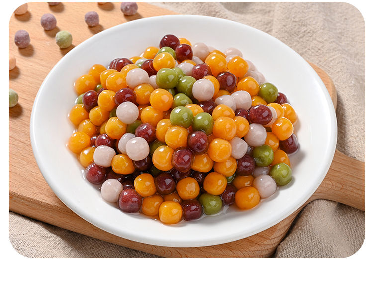 预售 台湾手工大小芋圆成品彩色丸子汤圆珍珠烧仙草西米露甜品套餐