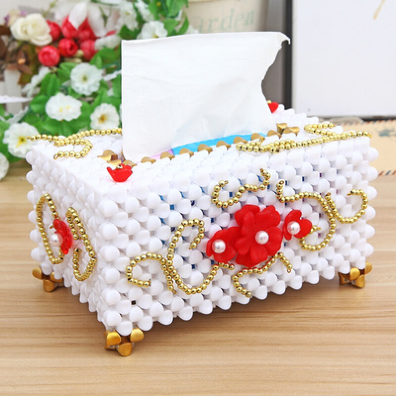 可狄 制作diy手工串珠纸巾盒编织材料包珠子编制饰品抽纸盒家用 as