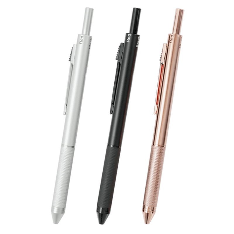 小郎人黑科技重力感应多色笔金属中性笔四色笔学生商务魔术笔沙丁银0