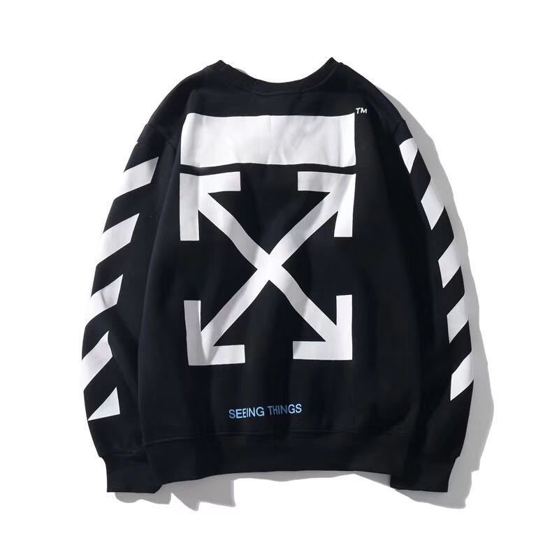 off潮牌owhite新款基础款箭头印花宽松男女圆领卫衣服装服饰通玛仕