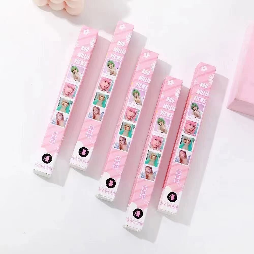 blackpink盲盒笔高颜值少女心按动笔女生中性笔lia周边应援笔inblack
