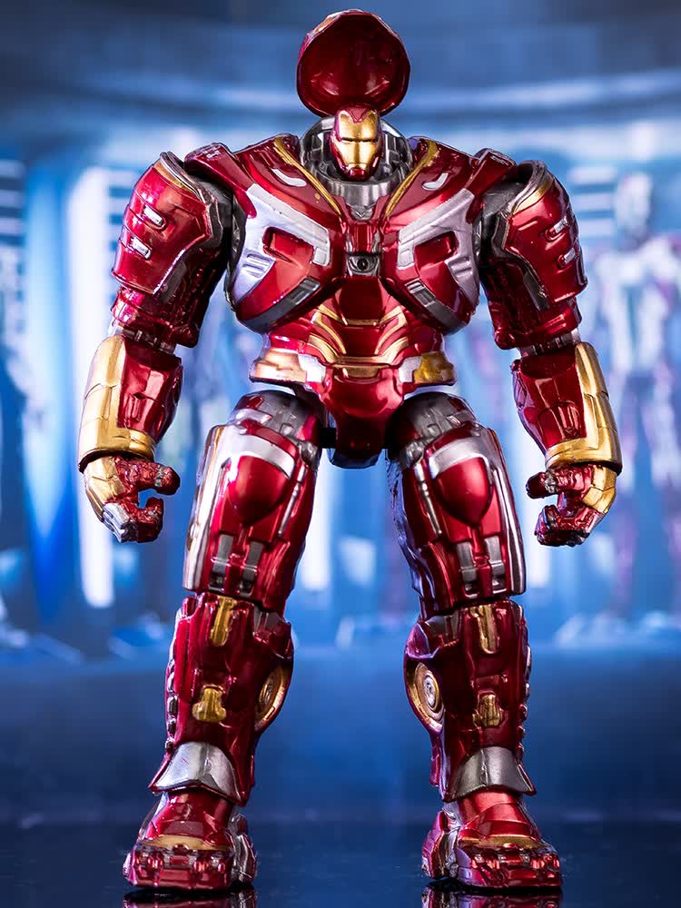 mk44可动发光机器人合金属机甲漫威模型玩具可动mk85钢铁侠支架底座1