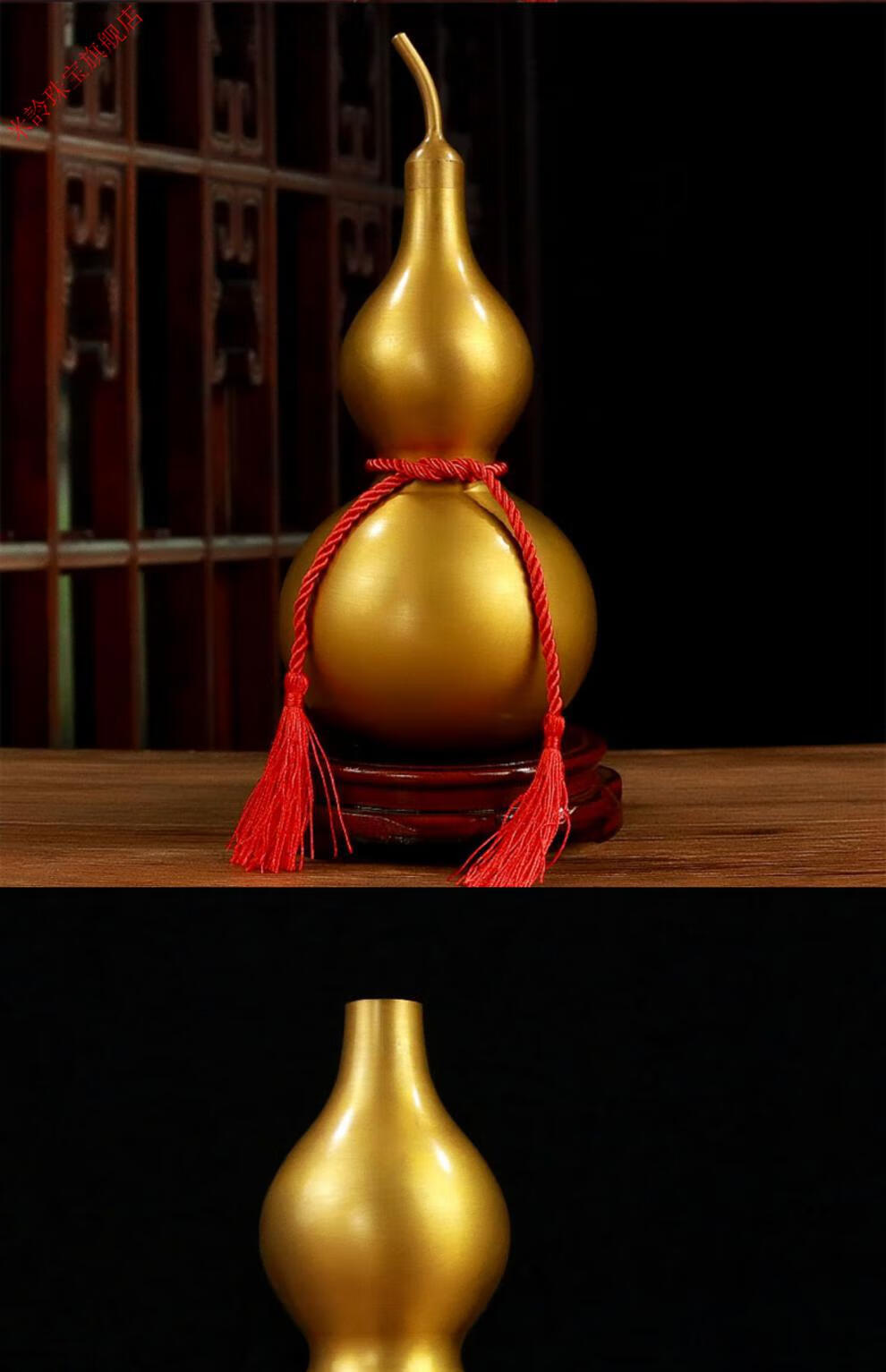 铜葫芦摆件百福开盖葫芦空心铜葫芦挂件五帝钱客厅装饰品摆设百福葫芦