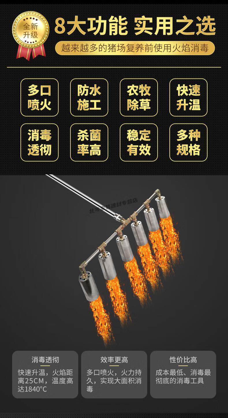 火焰枪消毒枪养殖场猪场喷火枪器多头火焰喷枪高温液化煤气消毒枪 7头