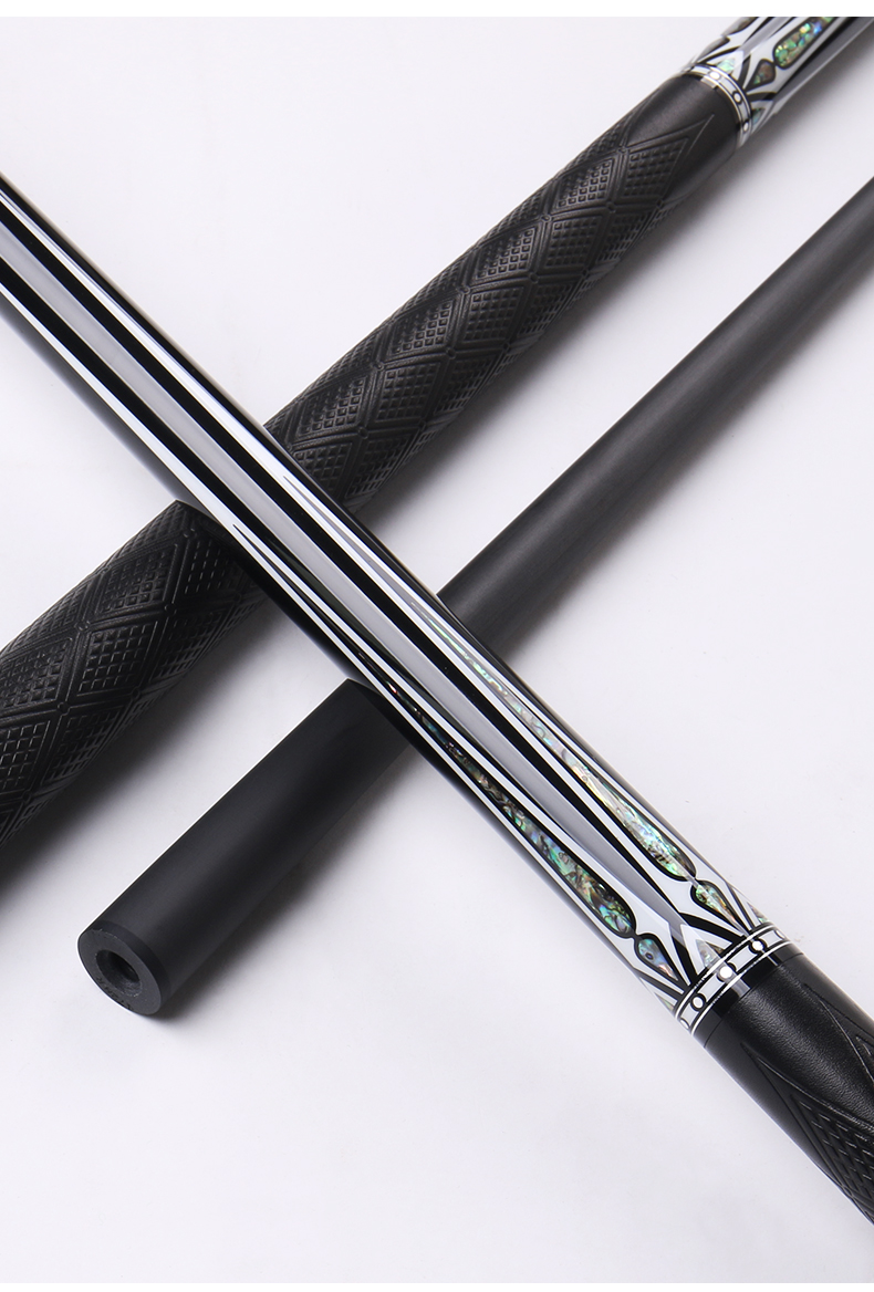 泽旭 毒刺碳纤维黑科技台球杆小头中式黑八桌球杆花式九球大头杆 毒刺