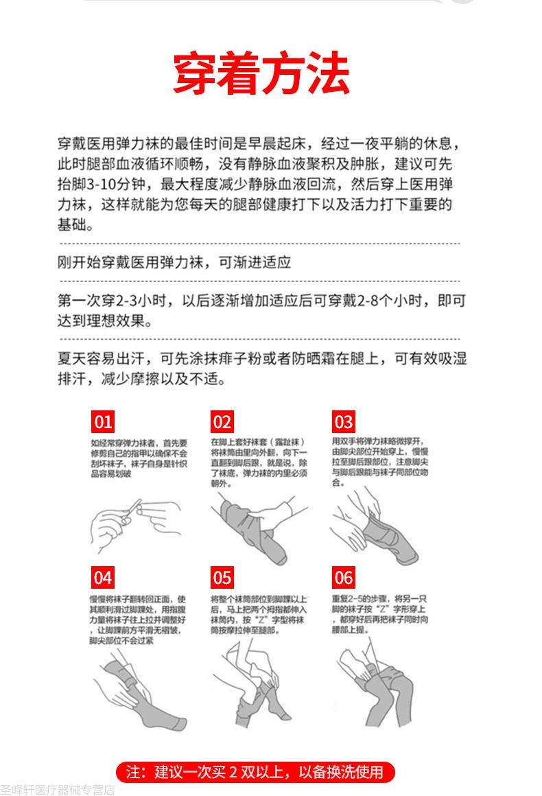 弹力袜的正确穿法图片