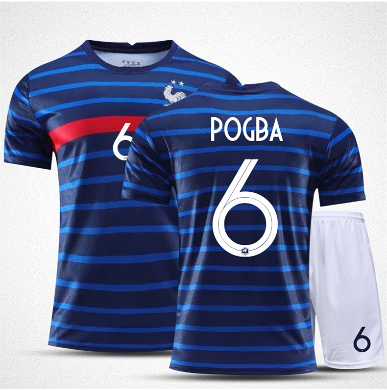 博格巴训练比赛队服足球服套装男定制 20-21法国蓝10号姆巴p球星 s