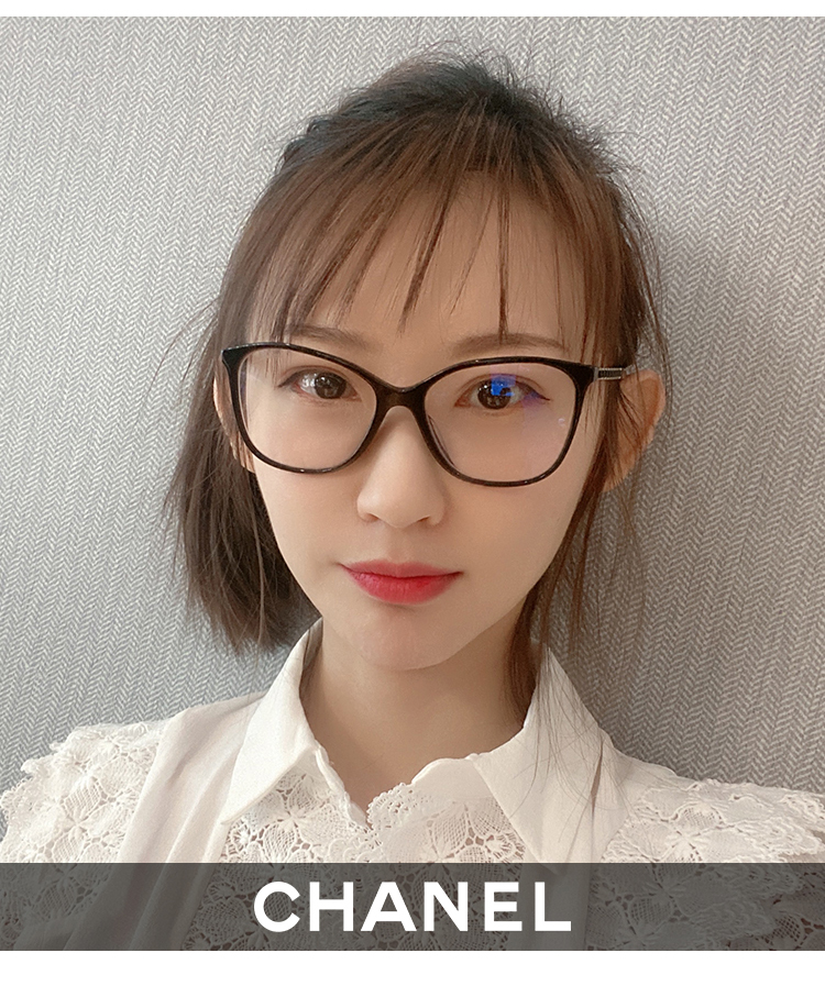 CHANEL/香奈儿21新款眼镜框轻板材全框近视眼镜平光镜架CH3408 C714/棕 