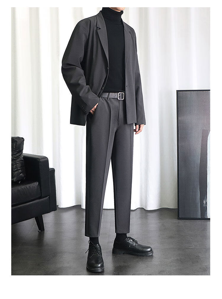 aj i lv国际轻奢侈品牌男装西装套装男秋冬西装裤男士裤子潮流直筒小