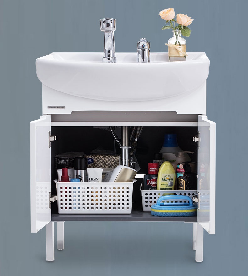 卫浴易居洗脸盆柜洗手盆落地洗漱台浴室柜组合me60带抽拉龙头单浴室柜
