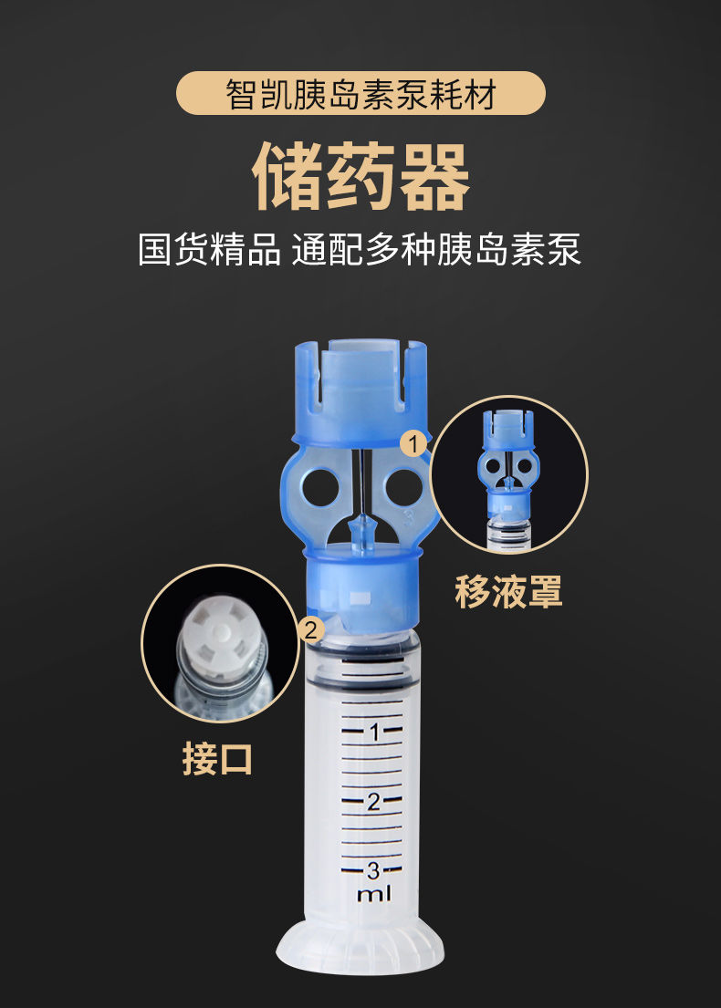 顶点医疗耗材软钢储药器通配美敦力胰岛素泵712e 712 722 es001 储药