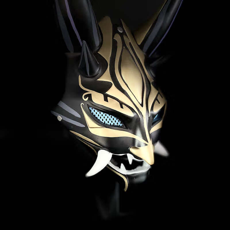 原之神魈cosplay魈面具面罩护法万圣节表演搞怪直播道具游戏周边 7cm