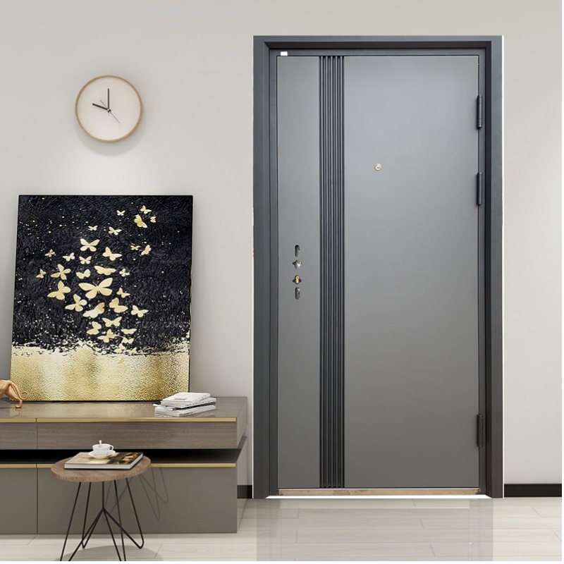新款甲级防盗门家用简约双色安全门进户门大门钢质甲级入户门 2050*