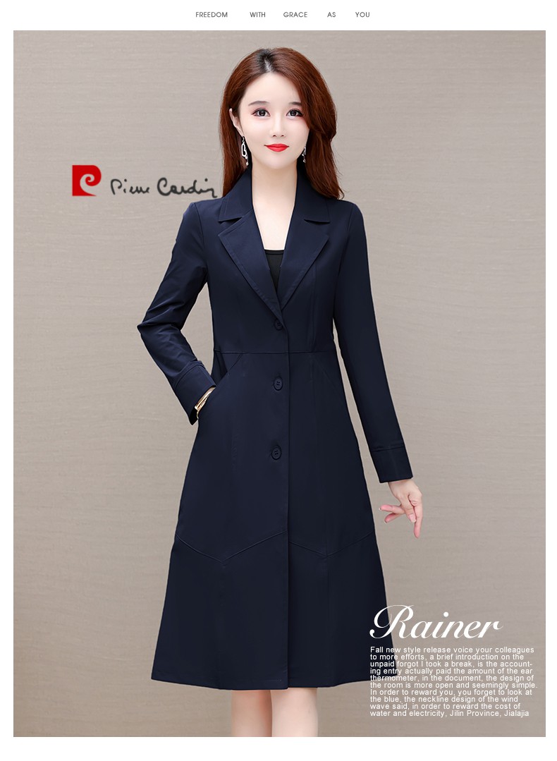 65皮尔卡丹品牌女装69轻奢品质风衣外套外套女秋冬2021年秋冬装