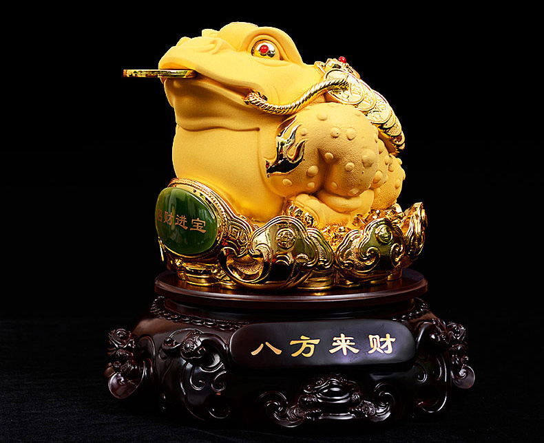 蟾招才摆件大号蝉蟾蜍客厅办公室酒店前台装饰店铺收