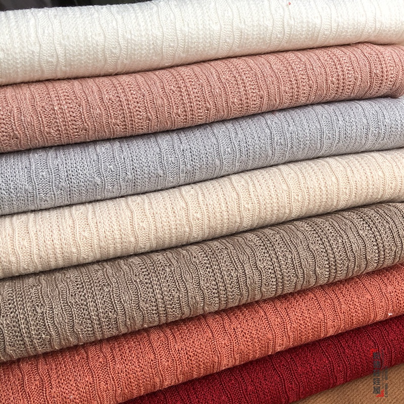 毛线布面料diy玩偶服饰制作娃娃衣服面料 针织毛线 弹力提花布料 50*6