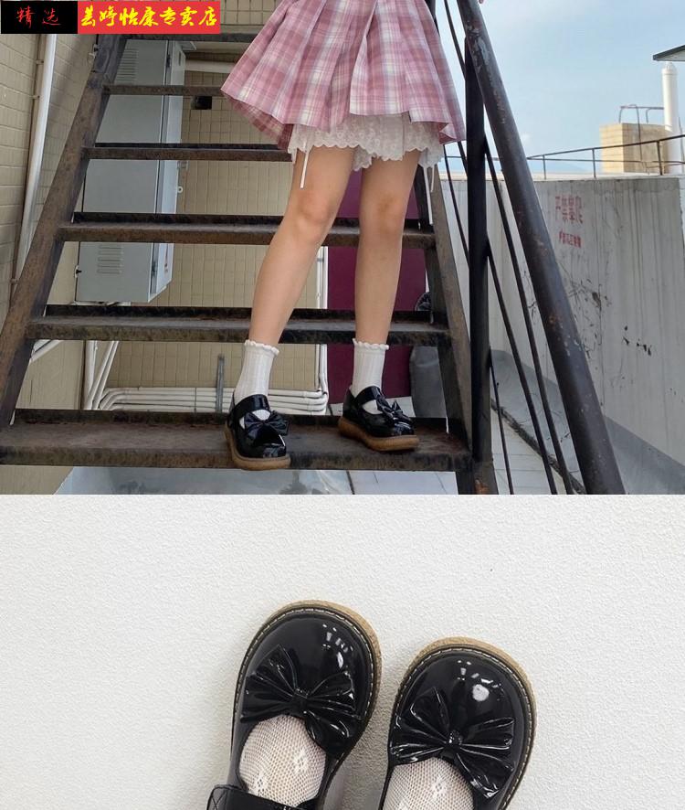 猪腰子鞋 jk鞋猪腰子鞋jk制服小皮鞋女夏季日系丑萌大头鞋潮lo鞋原创