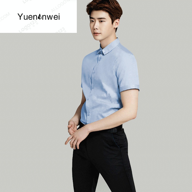 同款同款李钟硕黑衬衫男韩版职业工作服新郎感夏季白衬衣(低奢)品质