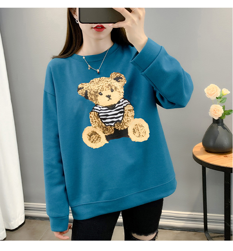 兹奈儿早秋女士卡通卫衣女2021年秋装新款韩版女装春秋薄款百搭减龄