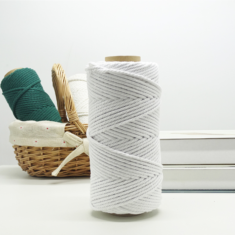 简牧macrame棉线手工编织绳4mm4股彩色棉绳编织线挂毯材料包手编绳d7