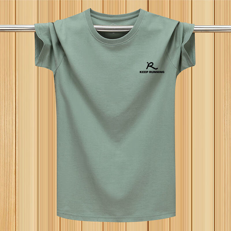 春秋季大码短袖t恤男青年运动汗衫休闲学生短t半袖男装ins短袖小标