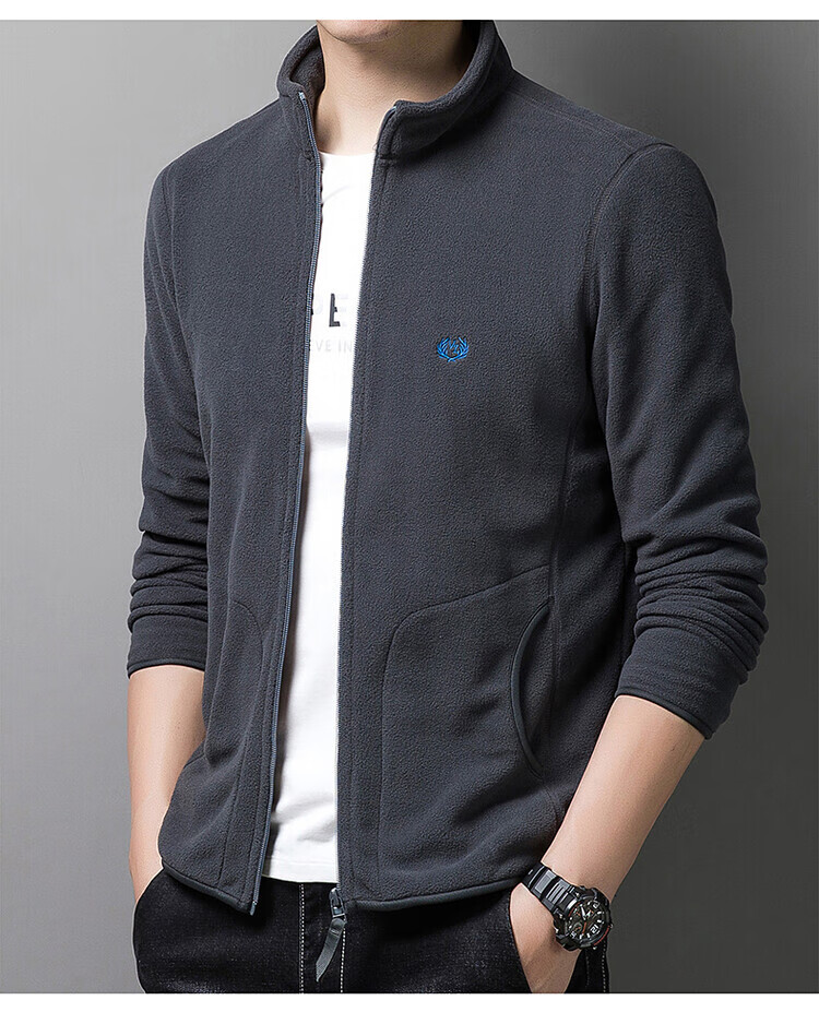 关顾衣 行政夹克男春秋季商务休闲厅局风领导干部爸爸装宽松大码中年