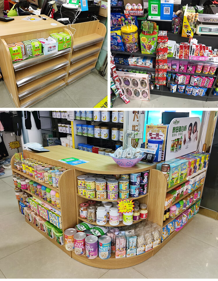 超市便利店母婴店收银台现代小型木质转角多功能简约组合吧台60平台面
