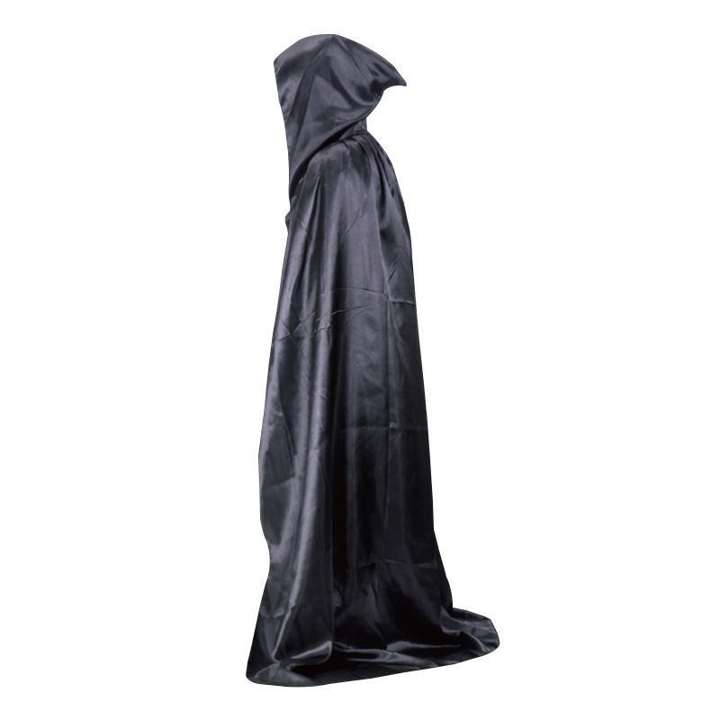 万圣节服装儿童魔法披风巫师袍死神吸血鬼cos黑色斗篷披风ls衣长110cm