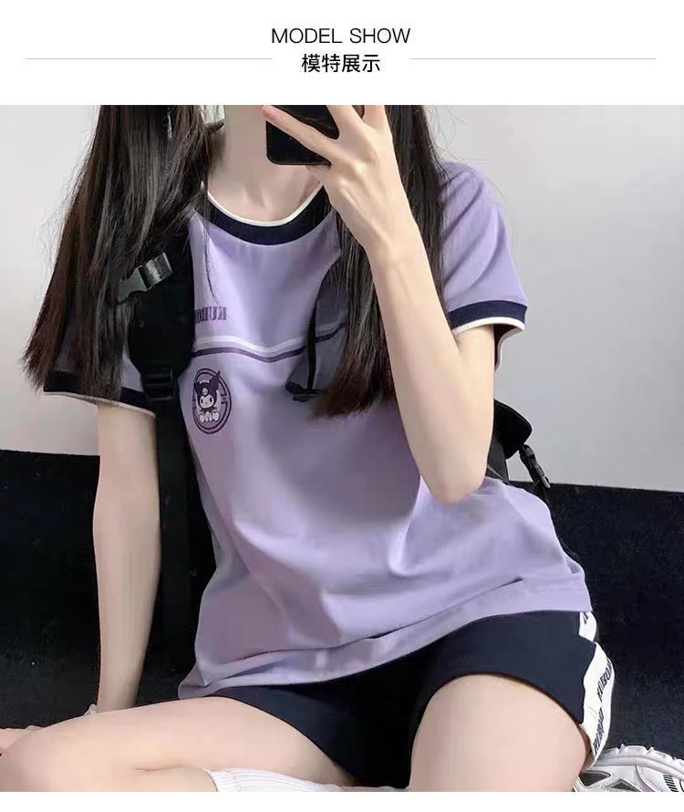 运动套装女学生韩版宽松休闲夏季jk学院风百搭短裤单件ts建议80100斤