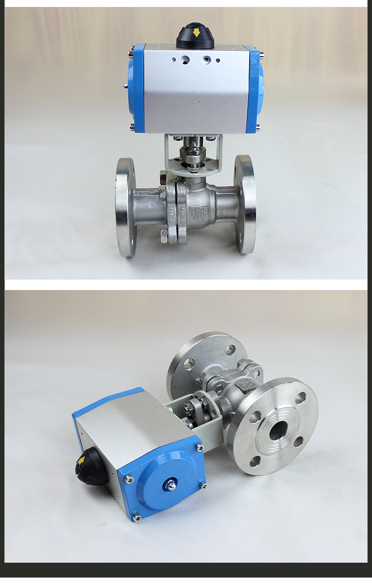 不锈钢气动法兰球阀蒸汽高温压dn50开关切断调节阀q641f16pgt型dn15