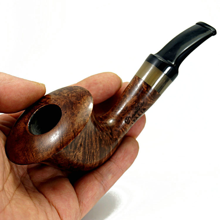 天颛送父亲超厚大号斗壁石楠根老式手工实木士传统老式带过滤烟斗送