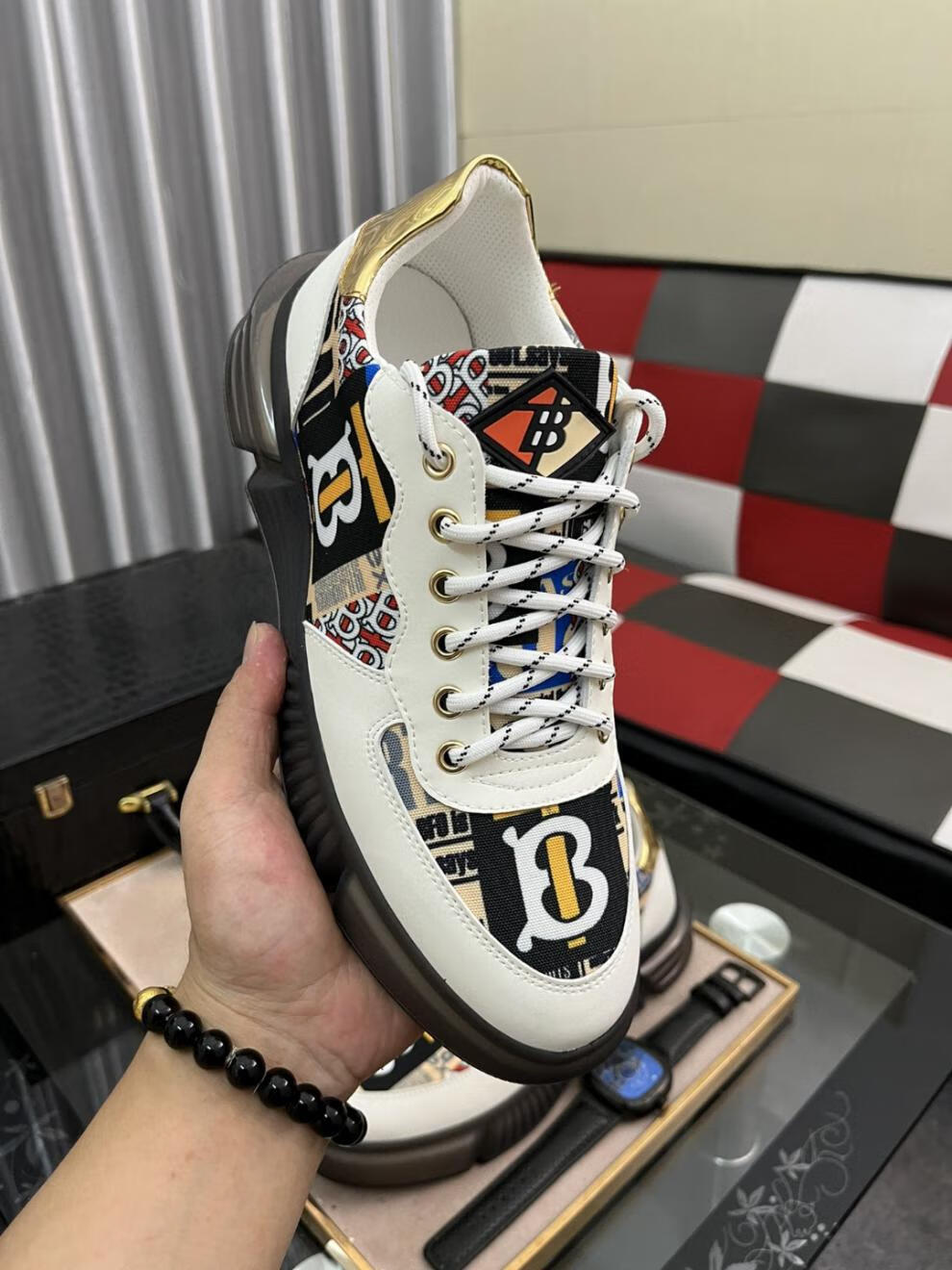 巴伯利 巴布瑞 tb欧洲站爵踪休闲男运动鞋春秋真爆厚底男鞋tb老爹鞋灵