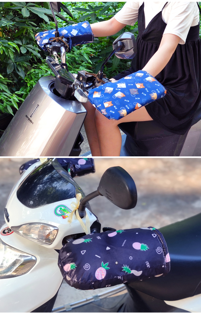 适用于电动车防晒手套电动车把套手套冬季保暖加厚护手骑行通用电瓶