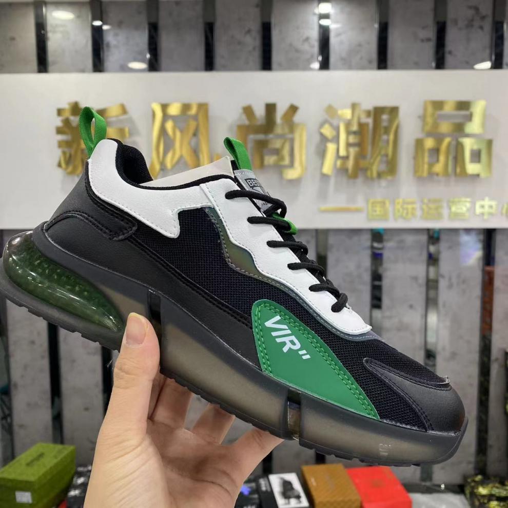 抖音同款新风尚潮鞋虎年迎春时尚休闲鞋工厂直销橦华黑绿绿巨人36女