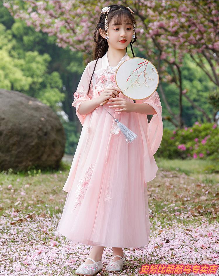 小孩礼物史努比民族服装儿童夏天古装女童连衣裙古风女装超仙气小孩