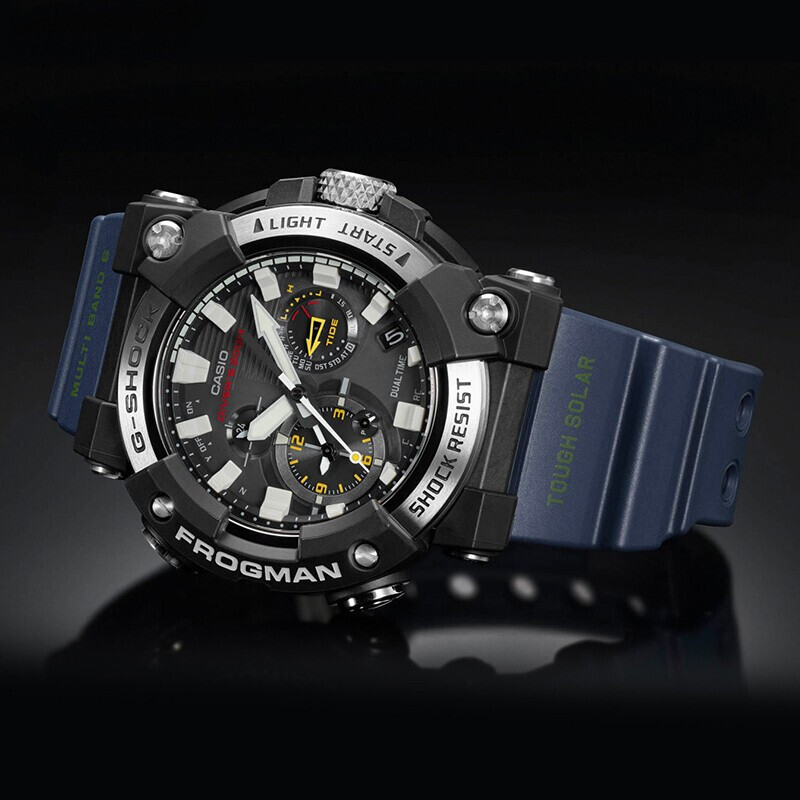 casio卡西欧gshock蛙人航海系列防水太阳能电波对时蓝牙男士运动手表