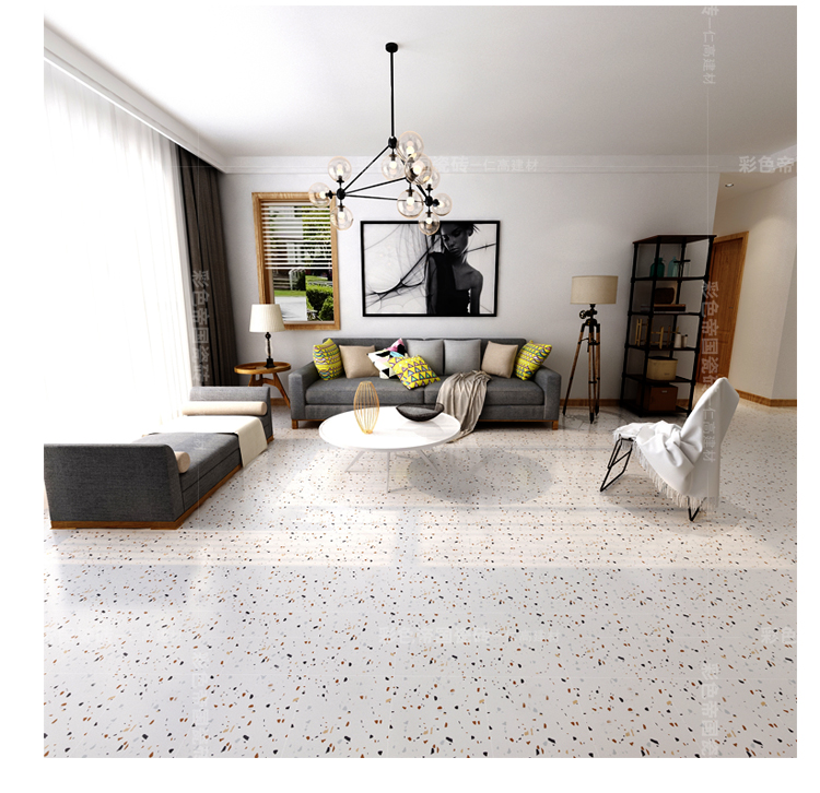 彩色砖水磨石石英石300 600 颗粒墙地砖北欧厨卫阳台餐厅客厅瓷砖 300