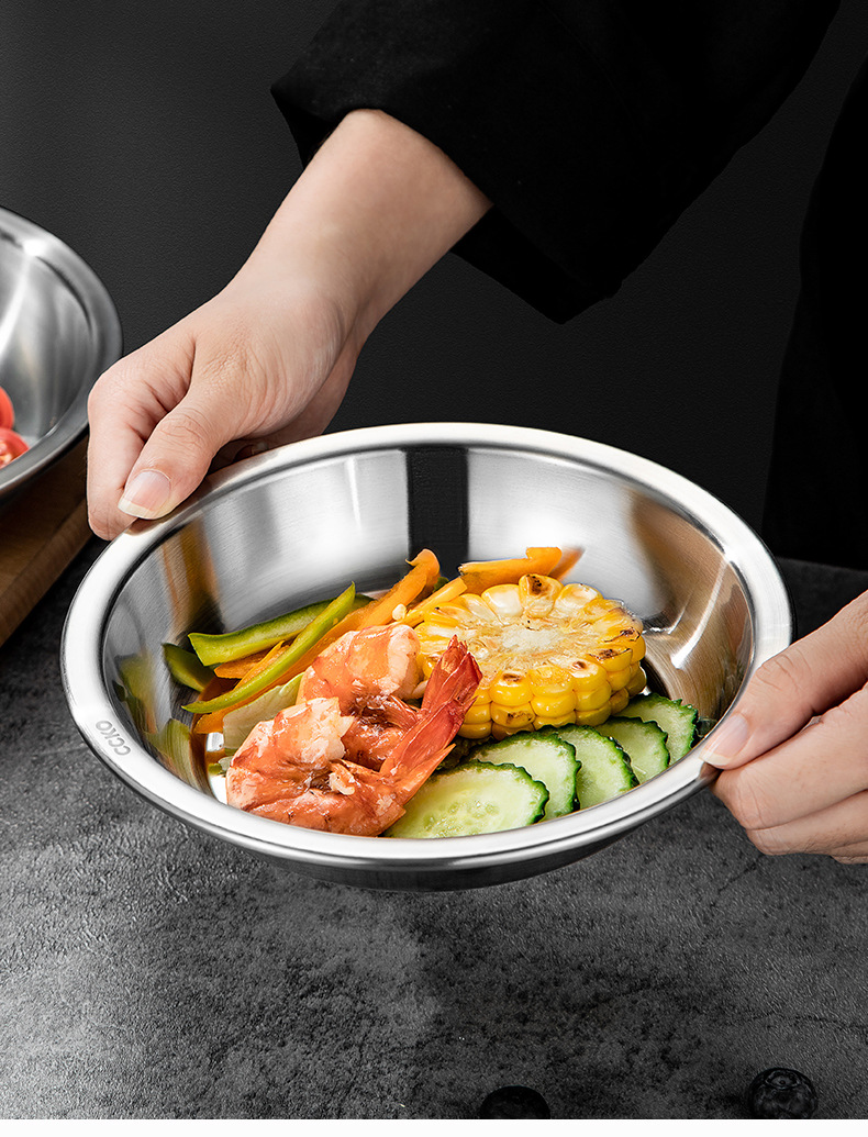 304不锈钢盘子圆盘菜盘餐盘菜小碟子家用铁盘托盘盘水果盘蒸盘碟ck