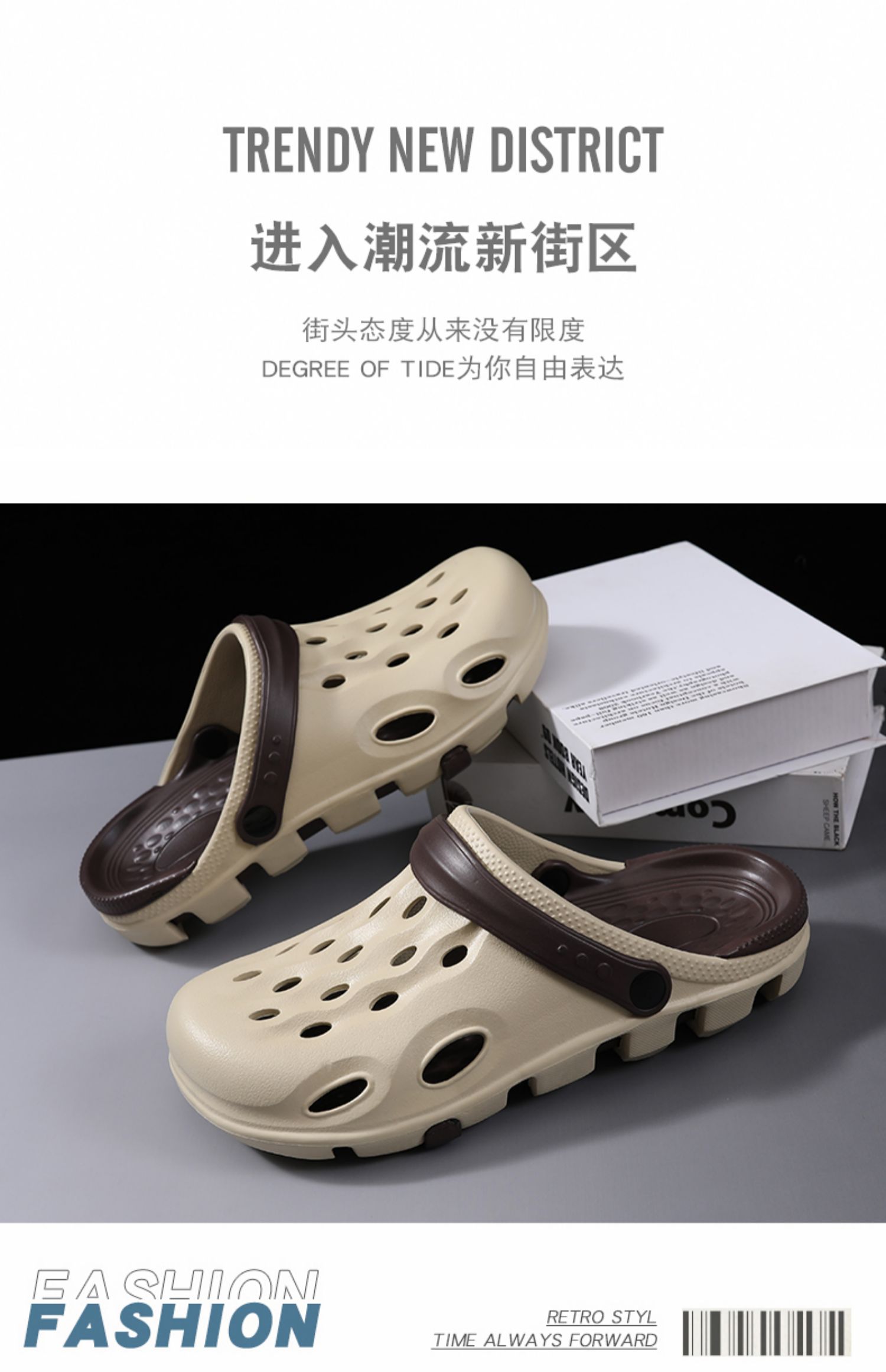 crocs洞洞鞋卡駱馳同款洞洞鞋男夏季新款外穿厚底防滑透氣包頭防撞