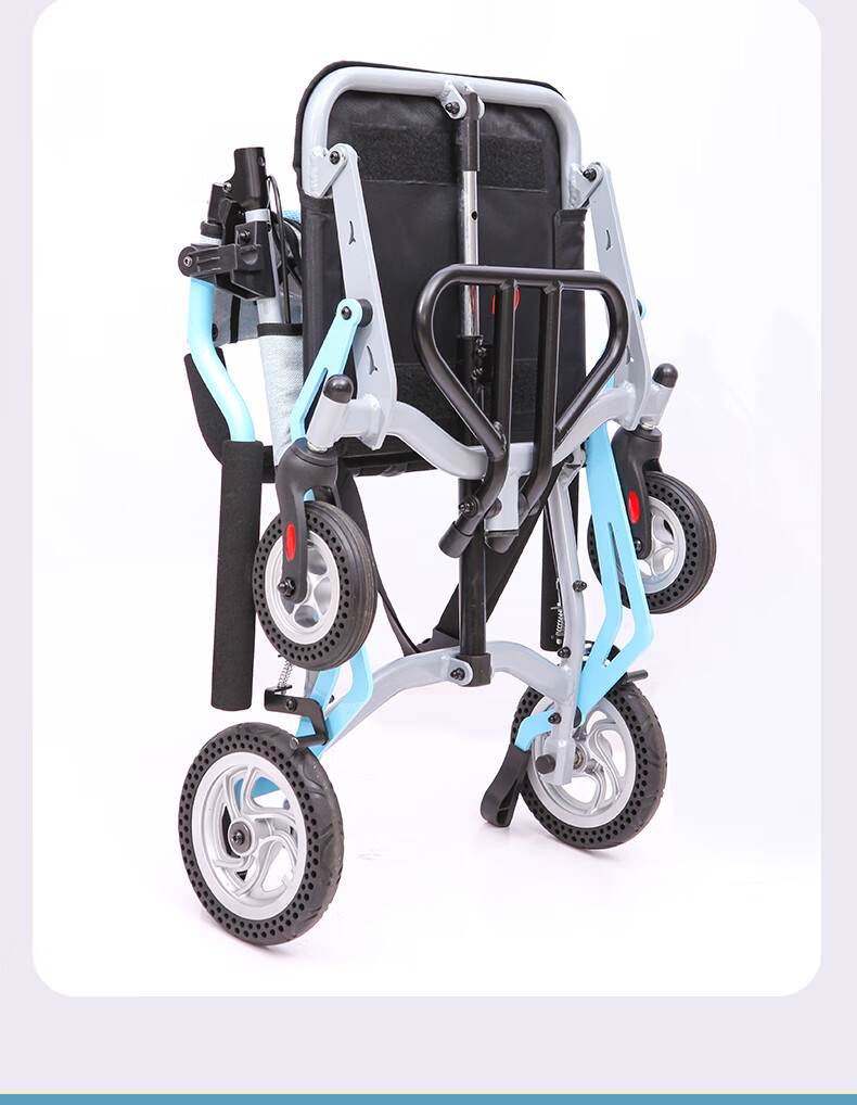 轮椅折叠轻便小型手动老年人超简易家用旅行便携手推代步车 旗舰款