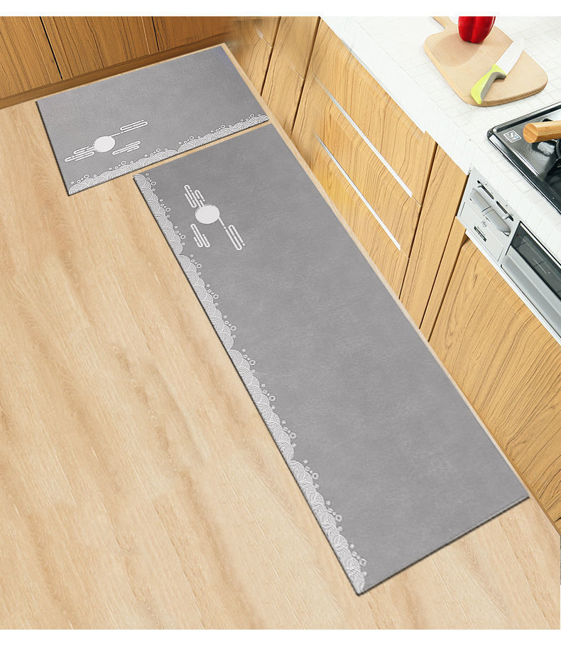 厨房地垫防油防水家用门口进门耐脏防滑垫子门垫吸水脚垫新款云河月深
