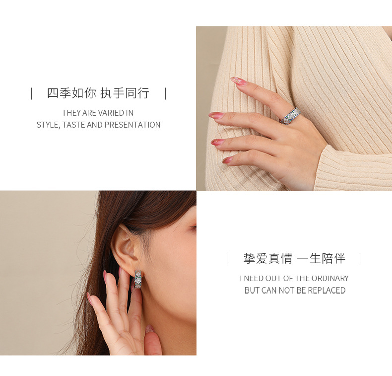 施华洛世奇锆抖音开口戒指女天使之眼情侣对戒镶钻指环小众轻奢情人节
