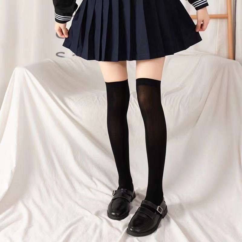 女中筒袜日系显瘦长筒袜学jk丝 【高透显瘦】过膝jk白丝【2双】【图